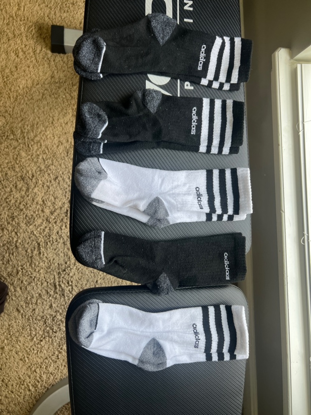 adidas Black, White & Gray Athletic Crew Socks - 5 Pack
